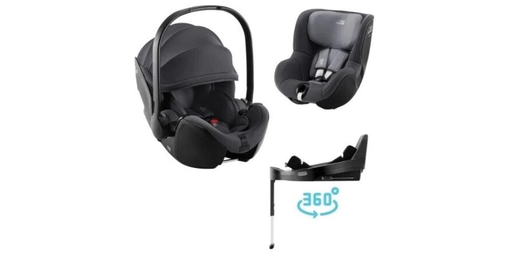 Set autosedaček Britax Römer Baby-Safe Pro a Dualfix 5z včetně báze Vario 5Z, kterou je možné použít pro obě autosedačky.