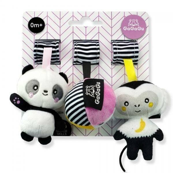 GaGaGu Závěsná plyšová hračka Opice, Panda, Míč 9 cm