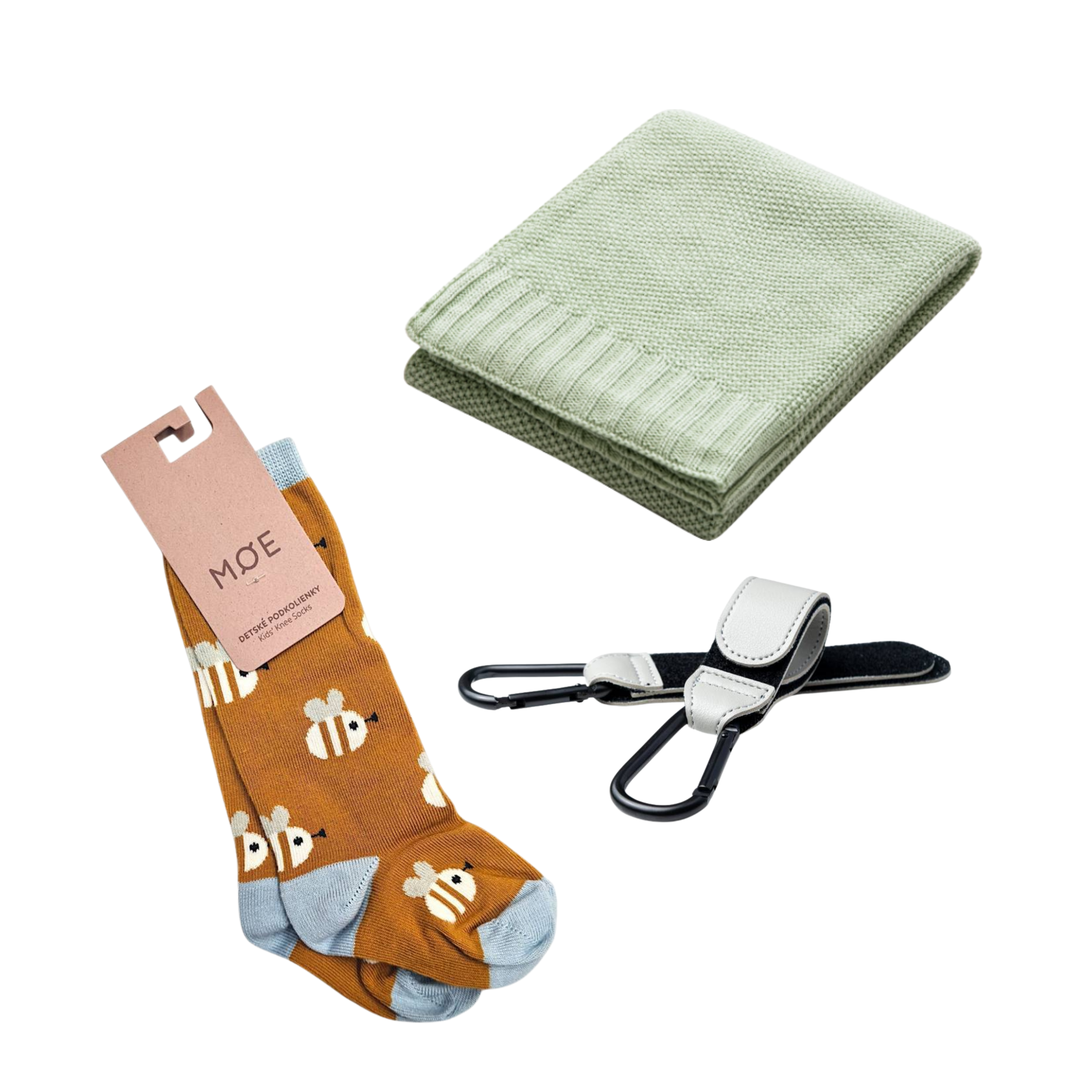 Set Mamaleto Deka 80x100 Zelený, Moe Dětské podkolenky Včely, Mamaleto Držáky na tašku Silver