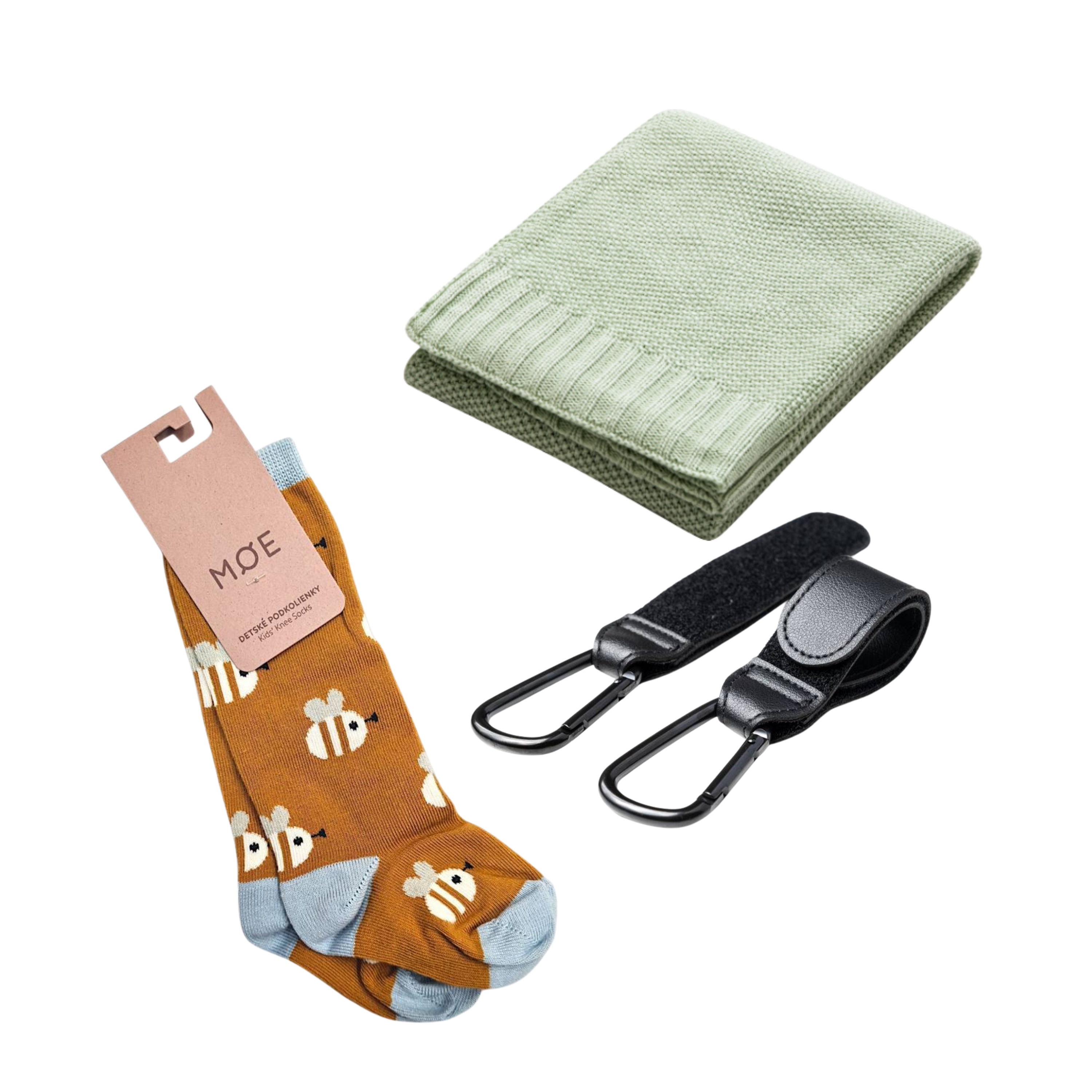 Set Mamaleto Deka 80x100 Zelený, Moe Dětské podkolenky Včely, Mamaleto Držáky na tašku černý