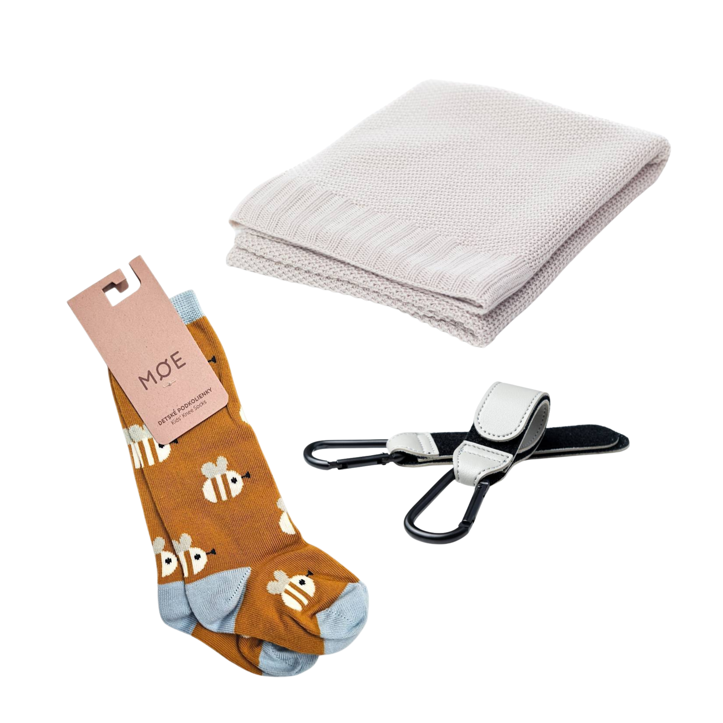 Set Mamaleto Deka 80x100 Krémový, Moe Dětské podkolenky Včely, Mamaleto Držáky na tašku Šedý
